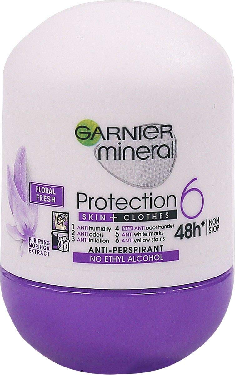 Garnier Mineral Roll On Antiperspirant Deodorant 48 Hours Protection Floral Fresh - 50 mL/1.69 fl oz