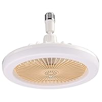Ceiling Fans with Lights, 10inch E27 Enclosed Low Fan Light, Modern Bladeless Ceiling Fan for Home Office