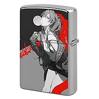 Neon Genesis Evangelion Lighter, Armor, ZIPPO Case, Lightweight, Mountaineering, Camping, Lighter, Small, Windproof, Silver, Replacement Outer Case, Birthday, Anniversary, Gift, Waterproof, Electronic Lighter Case, Climbing, Camping, Cycling