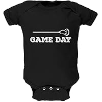 Old Glory Game Day Lacrosse Black Soft Baby One Piece - 3-6 Months