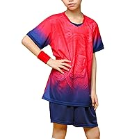Youth Kids Soccer Jersey Outfits Boys V-neck Printed Top Shirts with Shorts Kits Football Basketball Sportswear