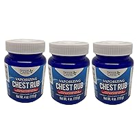 Personal Care Vaporizing Chest Rub. Topical Analgesic. Relief for the Common Cold. Aches, Pain and Cough Suppressant. 4 Oz / 113 g. Pack of 3