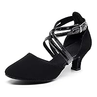 AOQUNFS Women Ballroom Dance Shoes Latin Salsa Dance Heels,Model FT131-GZX