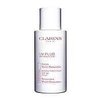 Clarins UV Plus Anti Pollution Sunscreen for Face | Broad Spectrum SPF 50 | Oil Free, No White Cast | UVA/UVB and Pollution Protection | Protective Antioxidants | All Skin Types