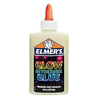 Elmer's Magical Liquid Slime Activator (8.75 fluid ounces) and Elmer's Glow in the Dark Liquid Glue, Great for Making Slime, Washable, Assorted Colors, 5 Ounces Each