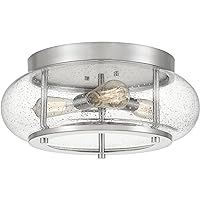 Quoizel TRG1616BN Trilogy Glass Lantern Flush Mount Ceiling Lighting, 3-Light 225 Total Watts, 7