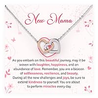 New Mom, Mom to Be Gifts - Pregnancy Gifts for First Time Moms Gifts for Women Pregnant Mom Gifts First Time Mom Expecting Mom Mommy to Be Gift With Message Card and Gift Box, Interlocking Necklace For Women