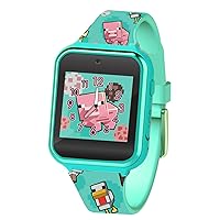 Accutime Minecraft Kids Green & Pink Educational Learning Touchscreen Smart Watch Toy for Girls, Boys, Toddlers - Selfie Cam, Learning Games, Alarm, Calculator, Pedometer & More (Model: MIN4161AZ)