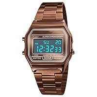 Men's Women's Vintage Digital Casual Watch Luxury Business Watch Waterproof Stainless Steel Sports Watch Digital Watch Wrist Watch