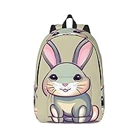 Stylish Canvas Casual Lightweight Backpack For Men, Women,Cute Little Bunny Laptop Travel Rucksack