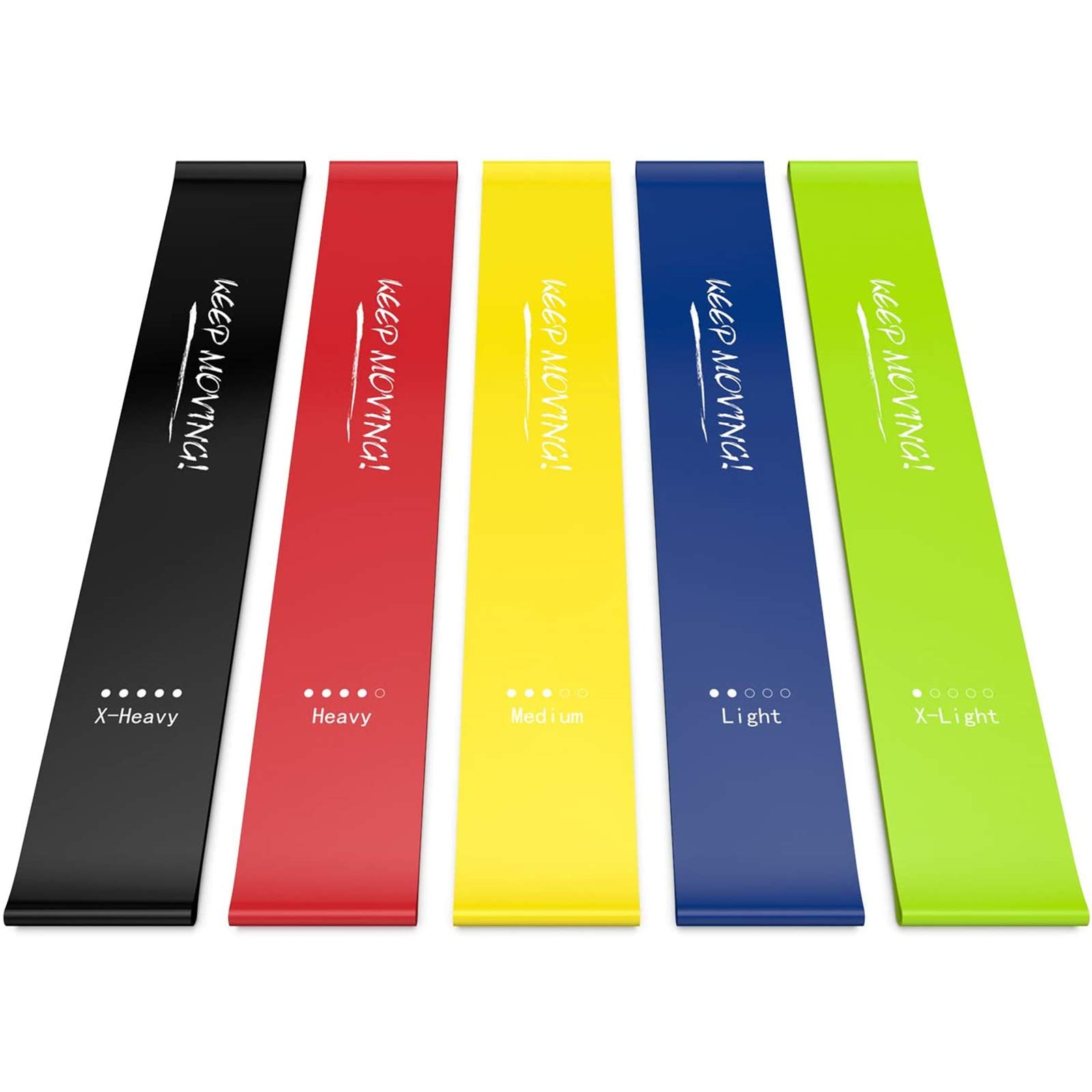 Wesoo 5Pcs Resistance Bands, Suitable for Yoga/strengthening/Fat Burning/Physical Therapy, Exercise Bands with E-Book/User Guide/Carry Bag