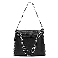 Chain Shoulder Bag Female's Bag Handbags Solid Color Soft Bags Crossbody Bag Tote Bags for Women (Pinkish Gray)