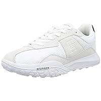 Tommy Hilfiger FM04363 Retro Modern Runner Mix Sneakers, 42 Inches, White, white
