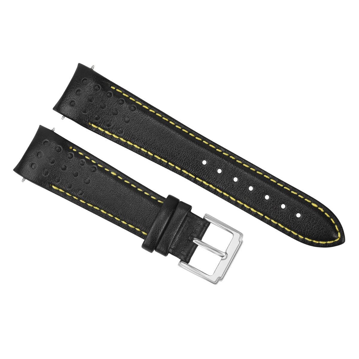 21MM CURVED LEATHER WATCH BAND STRAP COMPATIBLE WITH SEIKO SPORTURA SNAE80P17T62-OKVO YELLOW