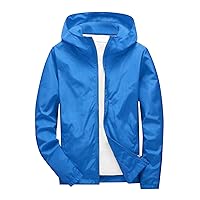 Mens Rain Jacket Waterproof Lightweight Windbreaker with Hood Outdoor Raincoat for Hiking Running Travel