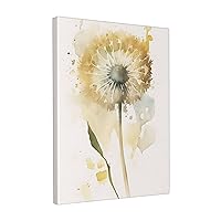 xfacal Nature Canvas Art,Watercolor Flower Yellow Dandelion Flower Picture,Decoration Flower Poster Painting Canvas Aesthetic Wall Art Dining Living Room Kitchen Decor Unframed 12x16inch