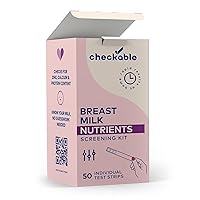 Checkable® Breast Milk Nutrition Screening Strips, Quick Results, Breast Milk Screening Kit for Zinc, Calcium and Protein Content - 50 Count