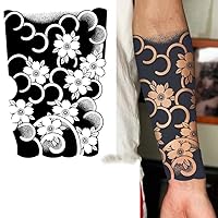 2 pcs Herbal Juice Tattoo Stickers Are Waterproof, Washable And Non-Reflective, Japanese Cherry Blossom Full Arm, Flower Arm And Half Arm