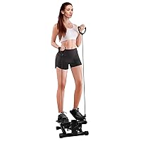 Signature Fitness Adjustable Mini Stepper Stair Stepper Stepping Machine with Resistance Bands, with or Without Handle