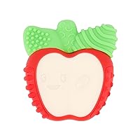 Lil' Nibblers Vibrating Apple Teether -Sensory Exploration and Teething Relief with Soothing Vibrations and Textures, Red Apple
