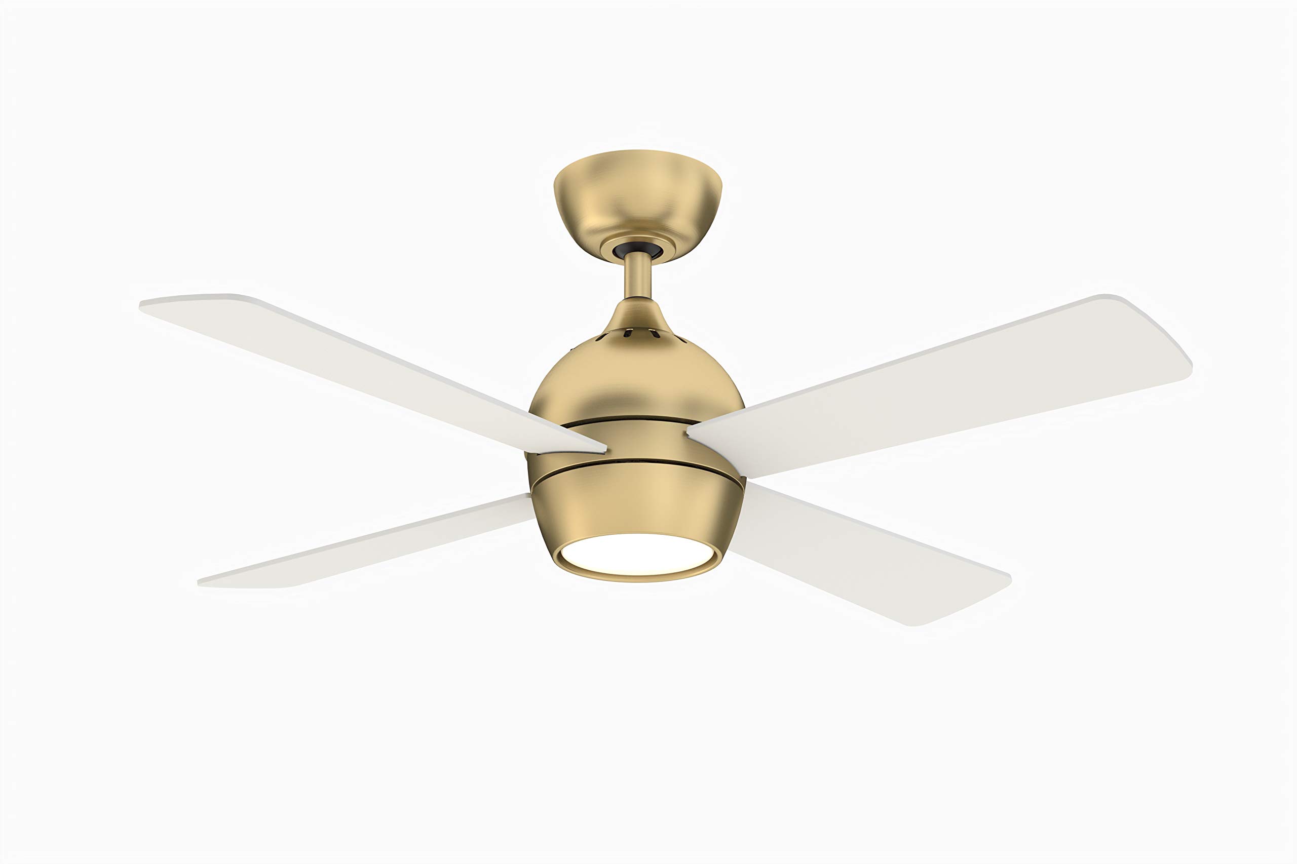 Fanimation Kwad 44 inch Indoor Ceiling Fan with LED Light Kit, Brushed Satin Brass