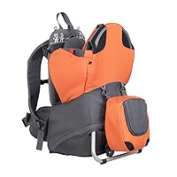 phil&teds Parade Child Carrier Frame Backpack, Orange – Compact, Lightweight (4.4lbs) – Holds a 40lb Child – Ergo Fit Harness – Waterproof – Minipack Included - 2 Year Guarantee
