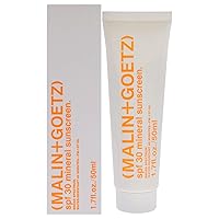 Malin + Goetz SPF 30 Mineral Sunscreen, 1.7 fl. oz. – Hydrating Mineral Sunscreen for Anti-Aging, Sunscreen Moisturizer, Sunscreen for Face & Body, Lightweight Lotion with SPF