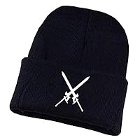 Sword Art Online Kirito SAO Anime Beanie Hat for Men Women Unisex Knit Cuffed Hat Winter Soft Warm Skull Cap