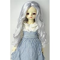 JD435 8-9'' 21-23cm Long Wave Without Bangs Doll Wigs 1/3 SD Synthetic Mohair BJD Accessories (Grey)