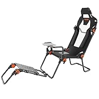 VEVOR Racing Wheel Stand Foldable Fit for Mainstream Brands, Carbon Steel Driving Simulator Cockpit Adjustable Pedal & Dual-Mode Seating,Fit Most Steering Wheels and Pedals