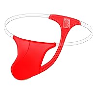 Breathable Male Pouch Ice Silk G-Strings & Thongs Underwear Men Brief with Transparent Waist Belt