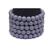 Frosted Glass Beads Grey Rubber-Tone Beads 10mm Round Sold per pkg of 2x32inch (168BEADS)
