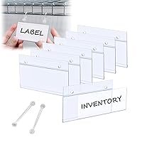 Shelf Labels 60 Count, Label Holder with Easy Clip Hanger and Matched Blank Label Inserts,Basket Labels and Price Tags,Shelf Tags for Wire Shelving,Labels 3.15x1.57inch