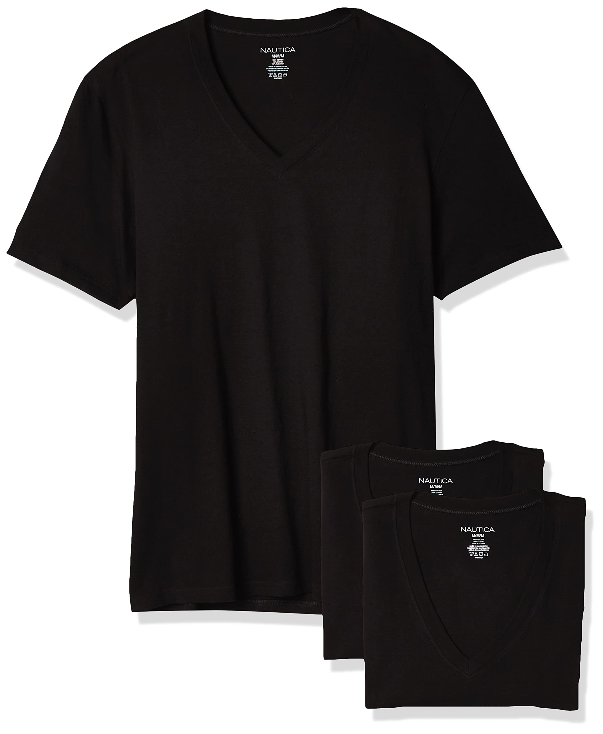 Nautica Men's Cotton V-Neck T-Shirt-Multi Packs
