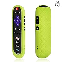 [2-Pack] AKWOX Replacement TCL Roku RC280 Remote Case - Light Weight [Anti Slip] Silicone Shockproof Protective Cover Case for Roku 3600R / TCL Roku RC280 TV Remote with Lanyard (Green)