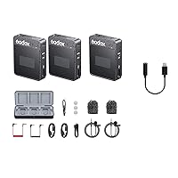 GODOX MoveLink II M2 Wireless Lavalier Microphone System with GAC-IC6 3.5mm to Lightning Audio Cable Compatible with iPhone
