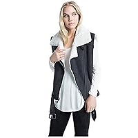 Dolce Vita Women's Faux Suede and Faux Shearling Combo Maelle Moto Vest