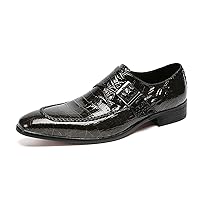 Men's Loafers Slip On Dress Casual Leather Formal Business Shoes Fashion Buckle Walking Shoes for Men
