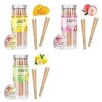 Flavored Pre Rolled Pop Cones Mango and Lemon Flavor in Bursting Beads | Each Jar of 30 Pack | 1-1/4 Size 84 mm | Filter Tip with Bursting Bead for Unique Smoking Experience | Natural Unbleached