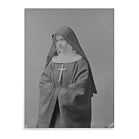 Victorian Catholic Nuns Poster Vintage Black and White Poster Canvas Art Poster and Wall Art Picture Print Modern Family Bedroom Decor 8x10inch(20x26cm) Unframe-Style