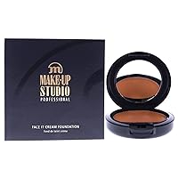 Professional Make-Up Face It Cream Foundation - Water-Resistant - Offers Both Light And Full Coverage - Long-Lasting Result - Highly Pigmented Satin Finish - Toffee - 0.27 Oz