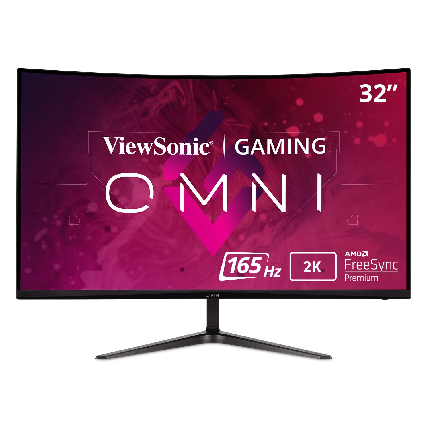 ViewSonic Omni VX3218C-2K 32 Inch Curved 1ms 1440p 165hz Gaming Monitor with FreeSync Premium, Eye Care, HDMI and Display Port, Black