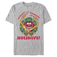 Disney Big Muppets Animal Holiday Men's Tops Short Sleeve Tee Shirt, Athletic Heather, 3X-Large