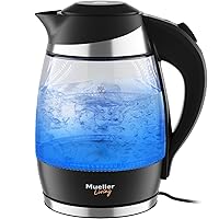 Ultra Kettle: Model No. M99S 1500W Electric Kettle with SpeedBoil Tech, 1.8 Liter Cordless with LED Light, Borosilicate Glass, Auto Shut-Off and Boil-Dry Protection