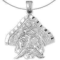 Silver Pirate Necklace | Rhodium-plated 925 Silver Pirate Pendant with 18