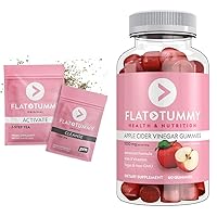 Flat Tummy Tea 2-Step Detox Tea & Apple Cider Vinegar Gummies - Boost Energy, Support Digestion & Gut Health, Reduce Bloating - 60 Count