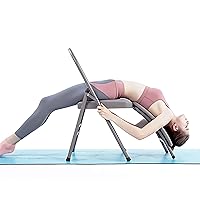 Yoga Auxiliary Chair with Lumbar Back Support Relieve Back Pain Chair Foldable Balance Handstand Training Tool