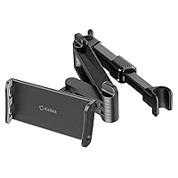 Cellet Dual Adjustable Phone Holder & Tablet Mount for Car Back Seat Headrest Compatible with Apple iPad, Air, Pro, Mini, iPhones, Samsung Galaxy, Google Pixels, Moto, Tablets.