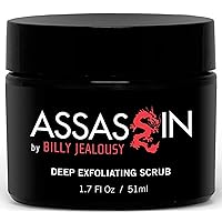 Billy Jealousy Assassin Deep Exfoliating Scrub, Mens Daily Facial Cleanser with Walnut, Almond and Vitamin E, Moisturizing Face Product for Dry and Oily Skin, 1.7 Fl Oz