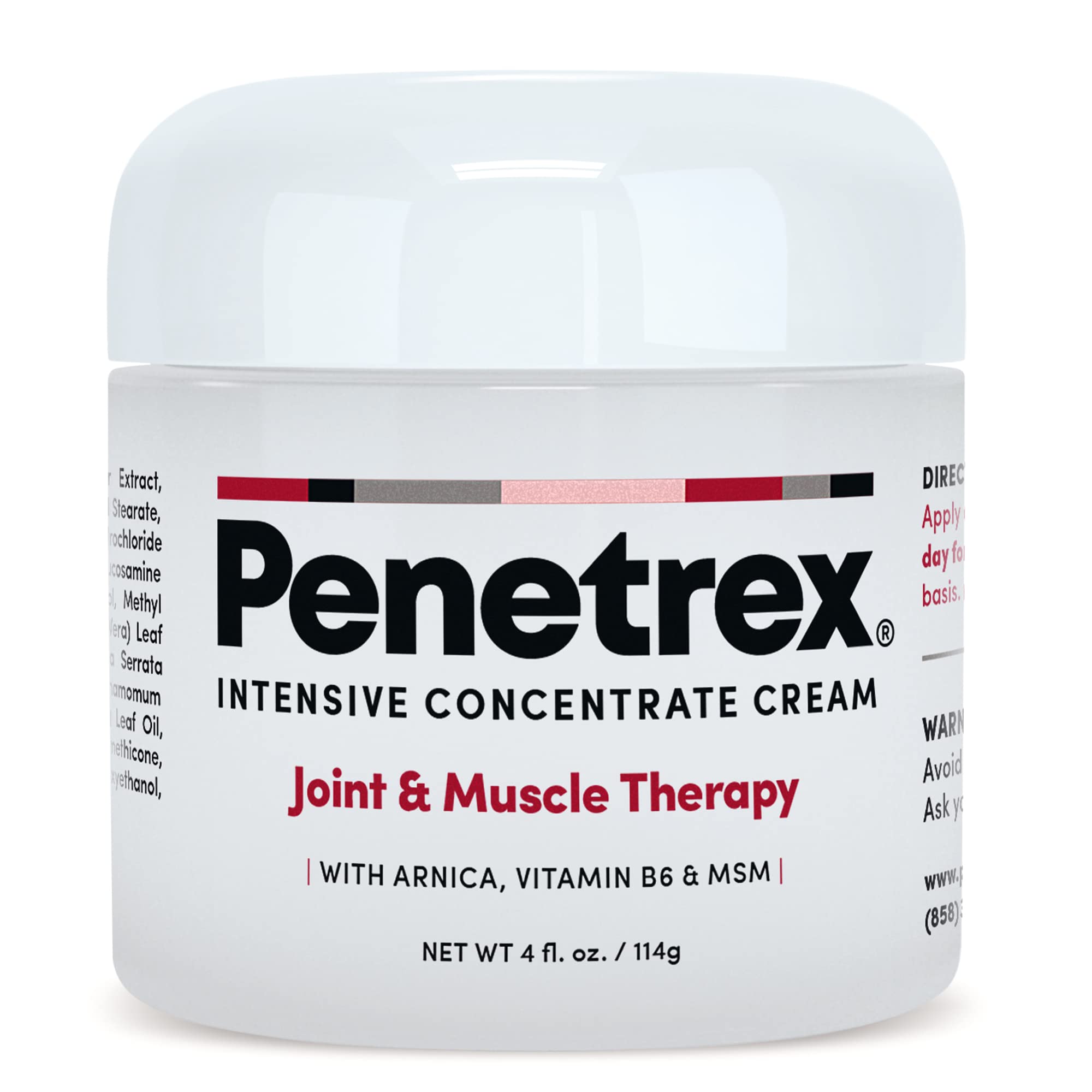 Penetrex Joint & Muscle Therapy – 4oz Cream – Intensive Concentrate Rub for Joint and Muscle Recovery, Premium Formula with Arnica, Vitamin B6 and MSM Provides Relief for Back, Neck, Hands, Feet